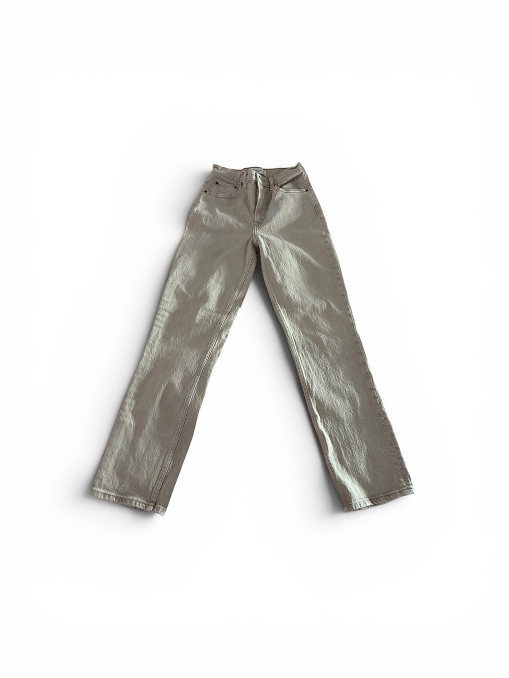 Abercrombie & Fitch Straight Leg Jeans in Light Olive